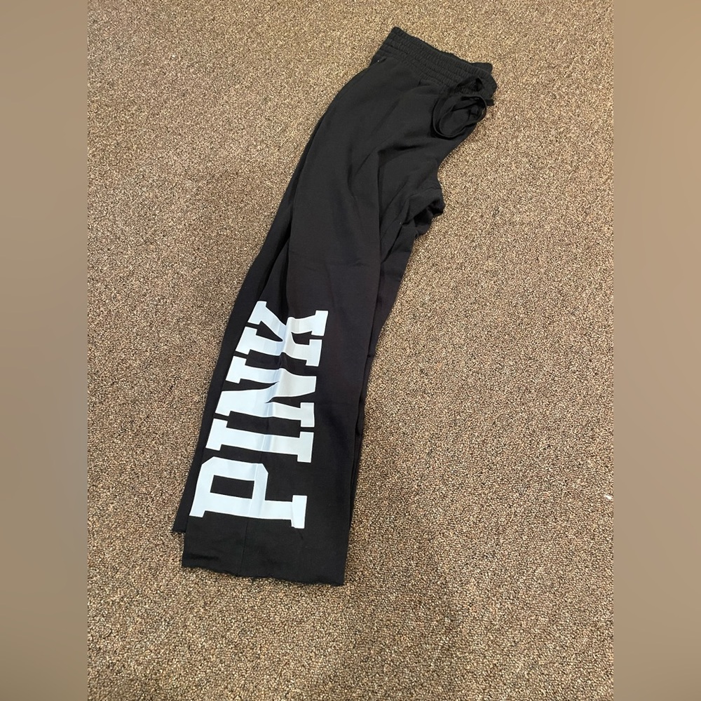 PINK Black Sweatpants!